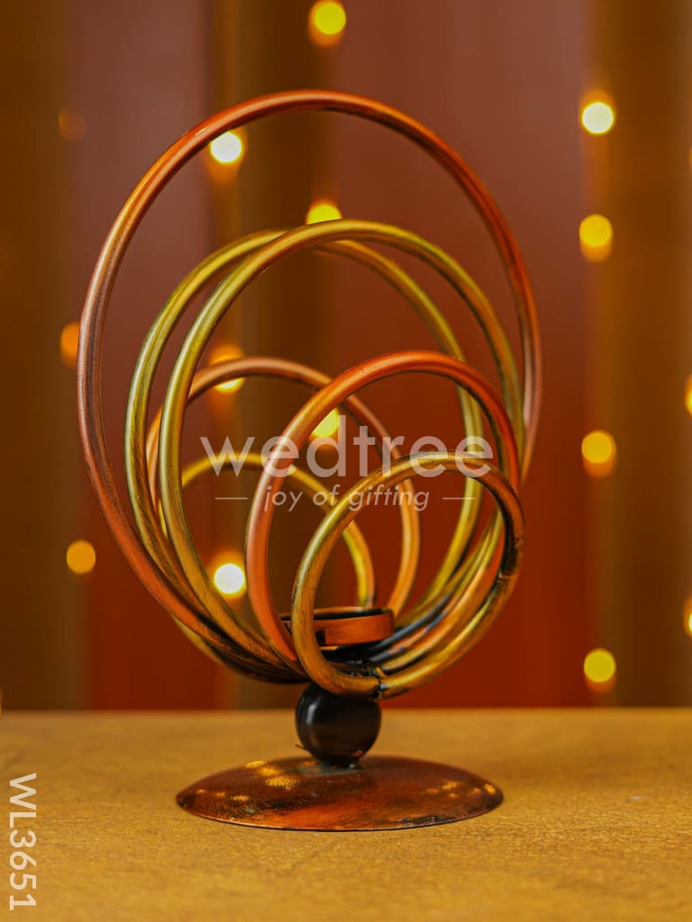 Metal 7 Ring Candle Holder - WL3651