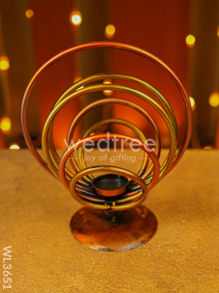 Metal 7 Ring Candle Holder - WL3651