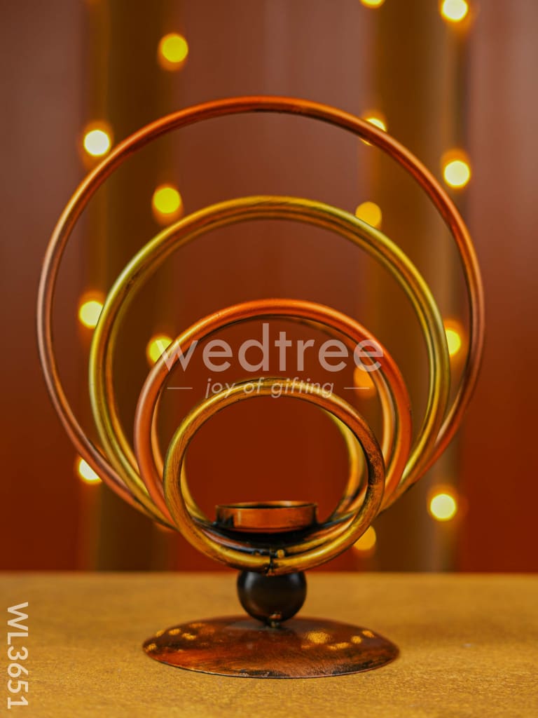 Metal 7 Ring Candle Holder - WL3651