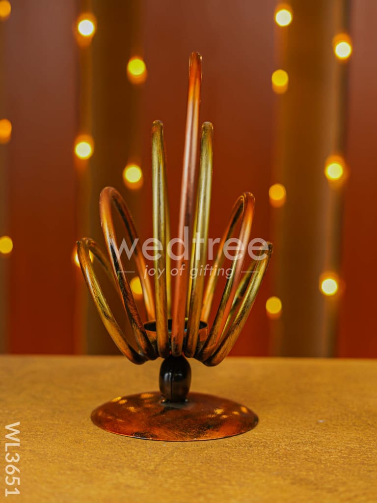 Metal 7 Ring Candle Holder - WL3651