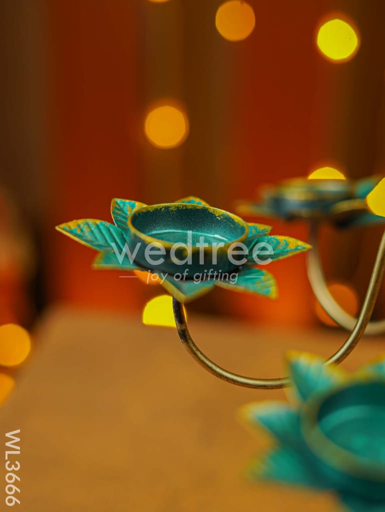 Metal 9 Lotus Candle Holder with Stand - WL3666