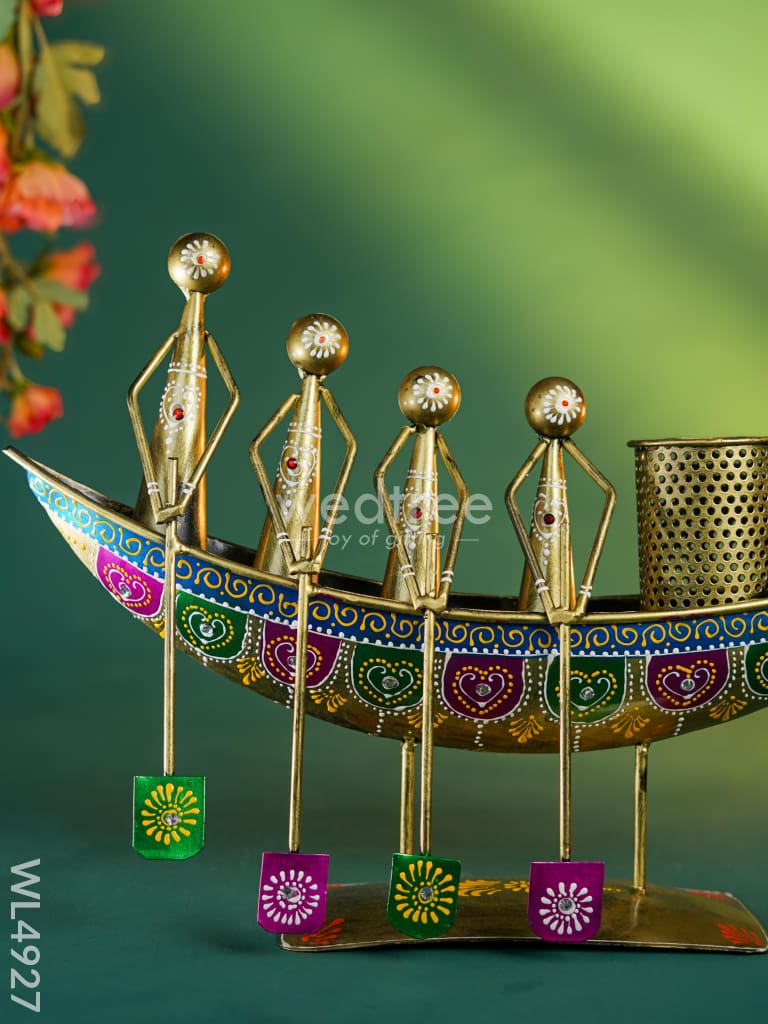 Metal Boat Musicians with Pen Stand - WL4927