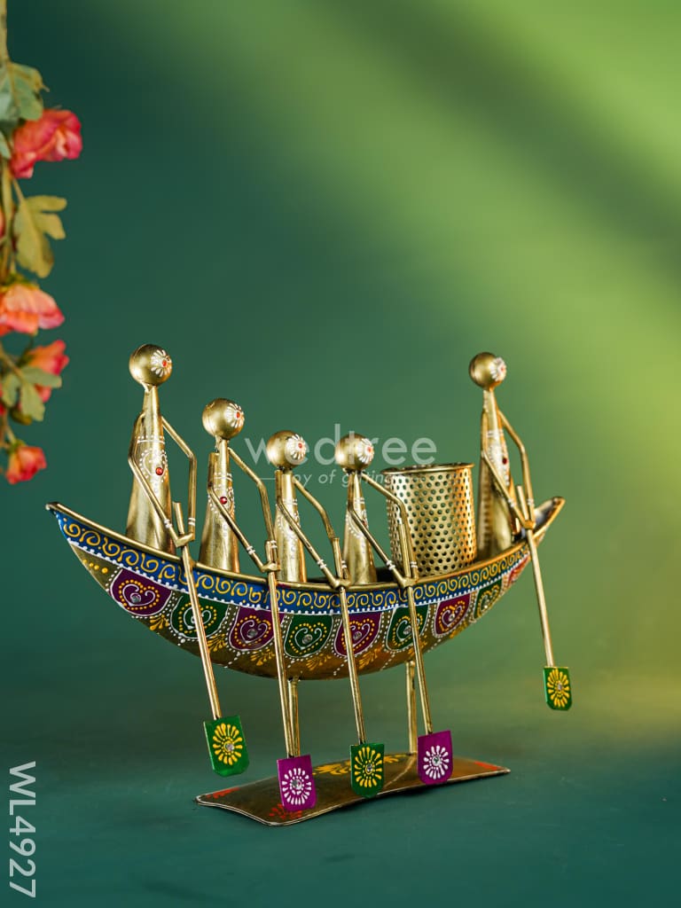 Metal Boat Musicians with Pen Stand - WL4927