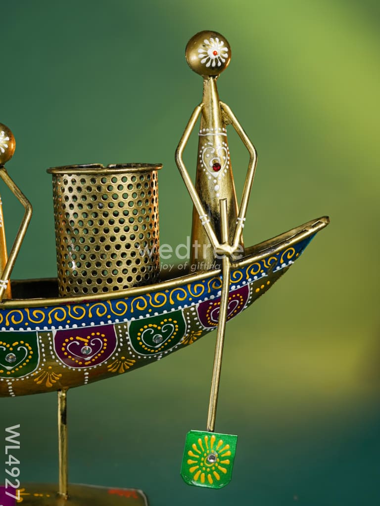 Metal Boat Musicians with Pen Stand - WL4927