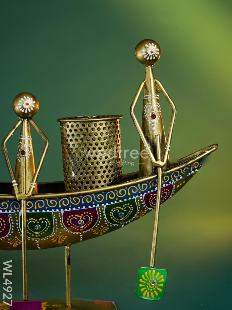Metal Boat Musicians with Pen Stand - WL4927