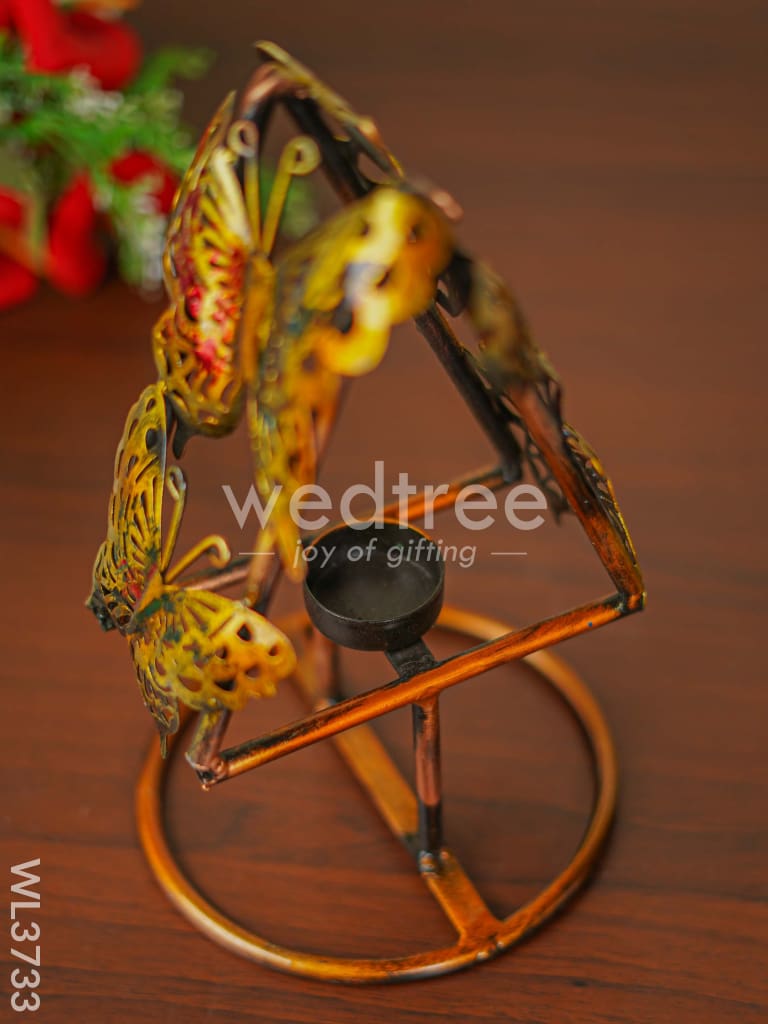 Metal Butterfly T Light Holder with Stand - WL3733