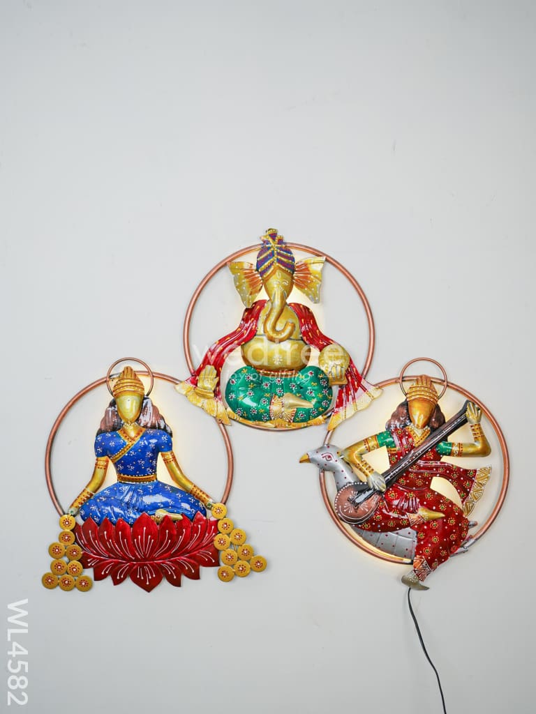 Metal Decor Lakshmi-Ganesha-Saraswathi - WL4582