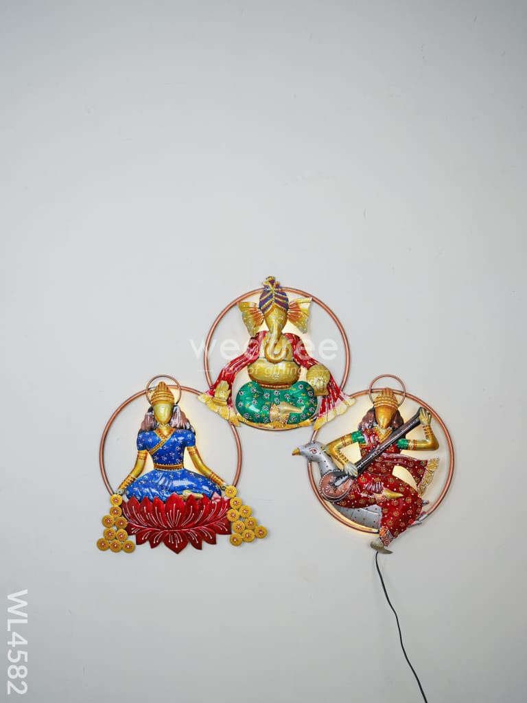 Metal Decor Lakshmi-Ganesha-Saraswathi - WL4582