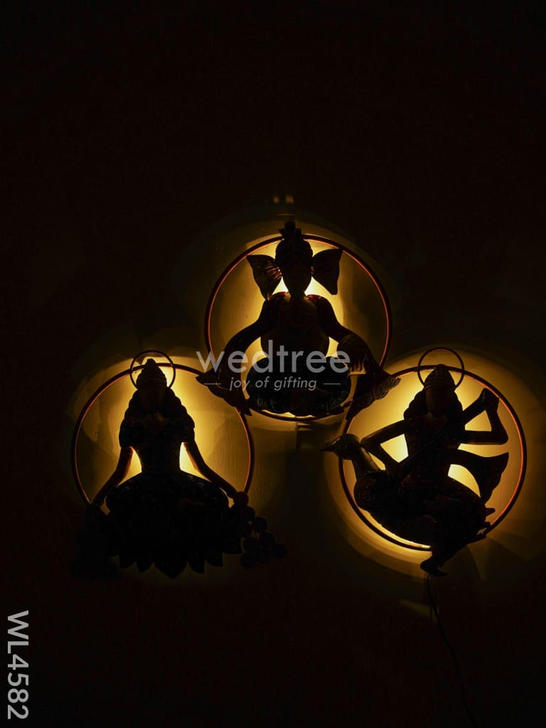 Metal Decor Lakshmi-Ganesha-Saraswathi - WL4582
