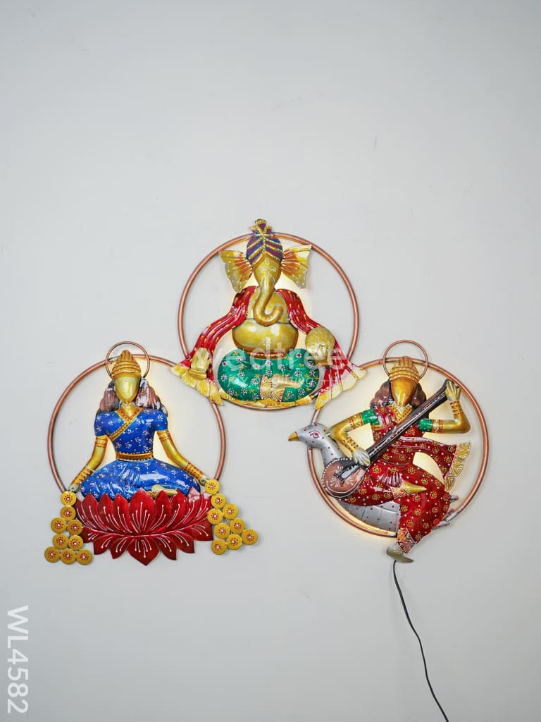 Metal Decor Lakshmi-Ganesha-Saraswathi - WL4582