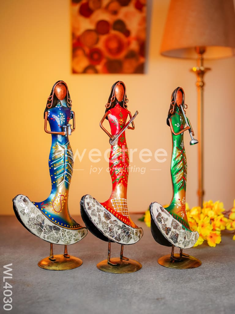 Metal Decor Women Musicians - Set of 3 - WL4030