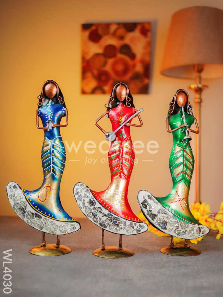 Metal Decor Women Musicians - Set of 3 - WL4030