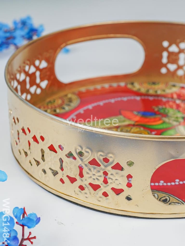 Metal Designer Peacock Tray - WBG1484