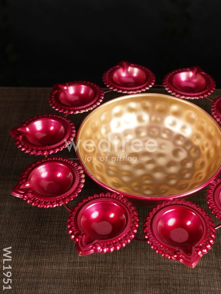 Metal Diya Urli - 12 Inches - WL1951