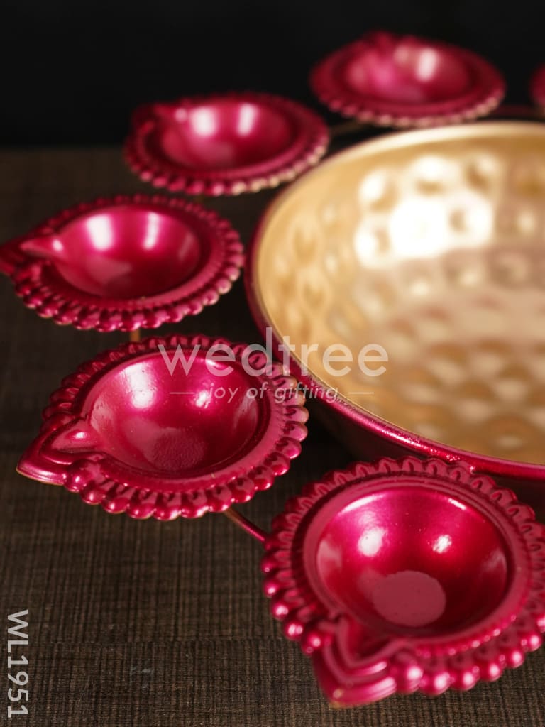 Metal Diya Urli - 12 Inches - WL1951