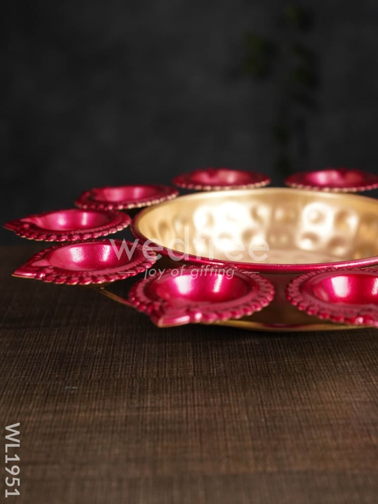 Metal Diya Urli - 12 Inches - WL1951