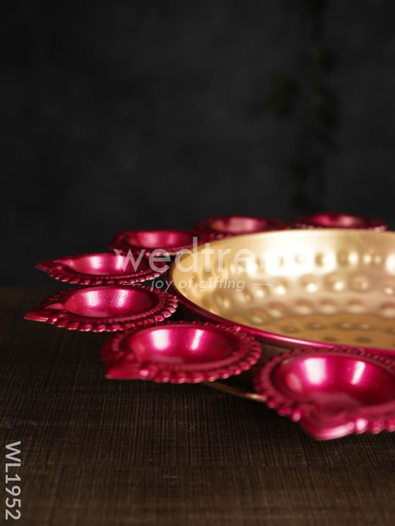 Metal Diya Urli - 14 Inches - WL1952