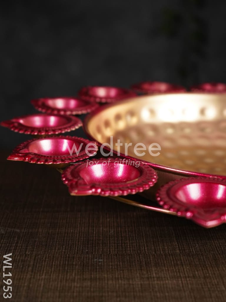 Metal Diya Urli - 16 Inches - WL1953