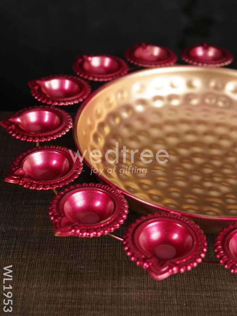 Metal Diya Urli - 16 Inches - WL1953