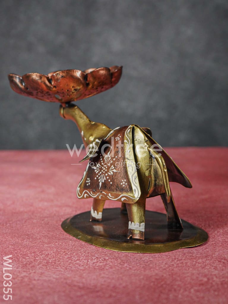 Metal Elephant T-Light holder - Set of 2 - WL0355