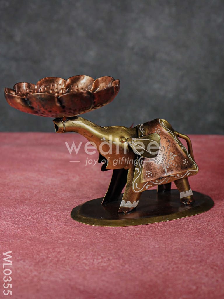 Metal Elephant T-Light holder - Set of 2 - WL0355