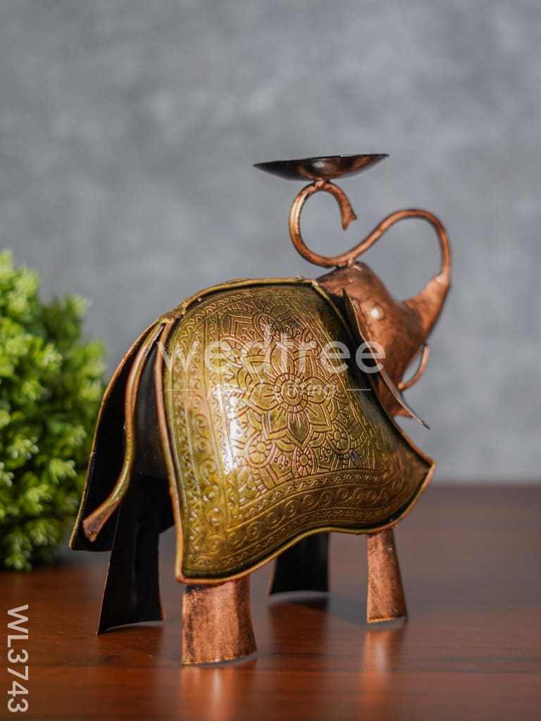 Metal Elephant T-light holder - WL3743