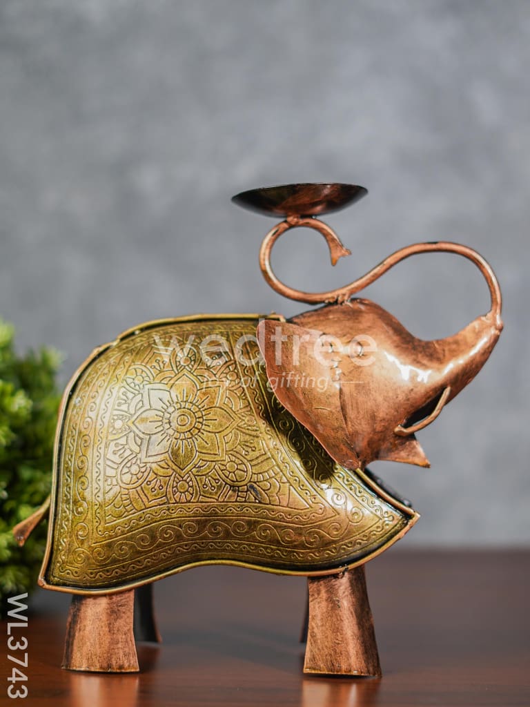Metal Elephant T-light holder - WL3743