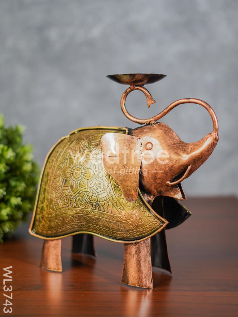 Metal Elephant T-light holder - WL3743