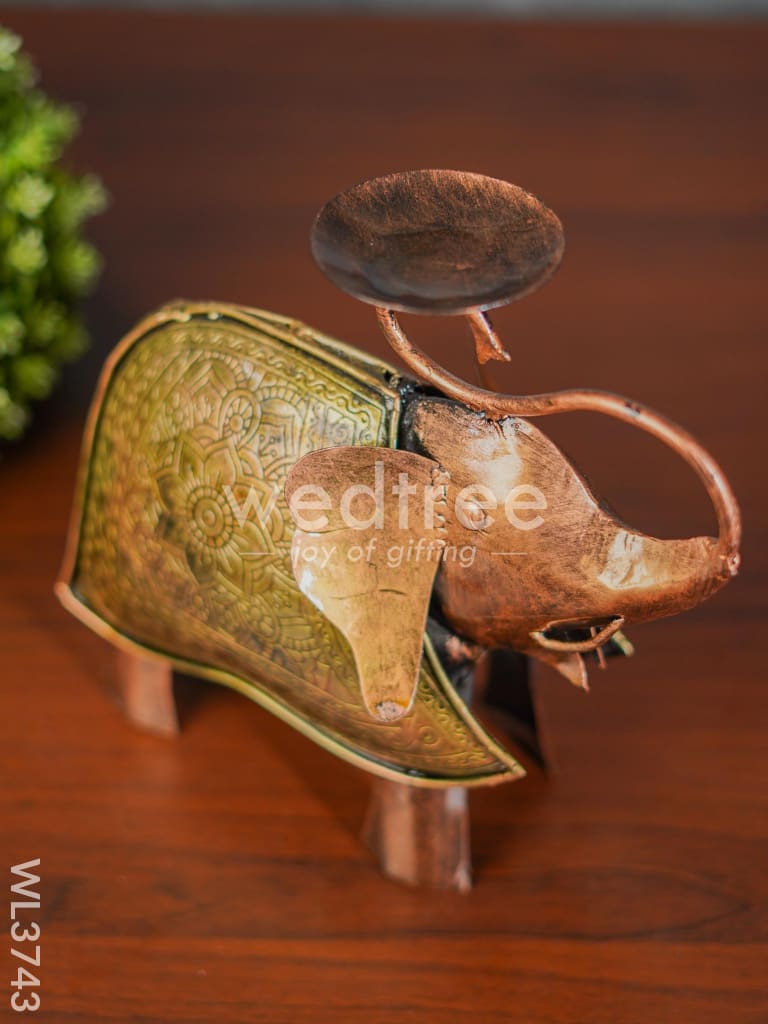 Metal Elephant T-light holder - WL3743