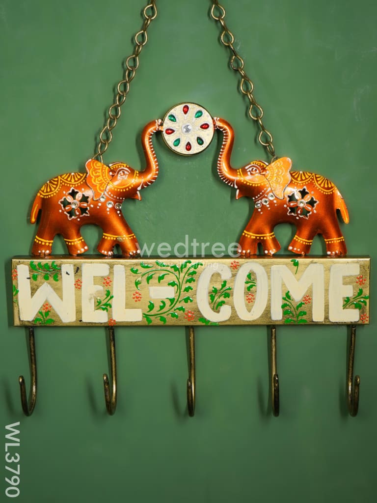 Metal Elephant Wall Hanging Key Hanger - WL3790