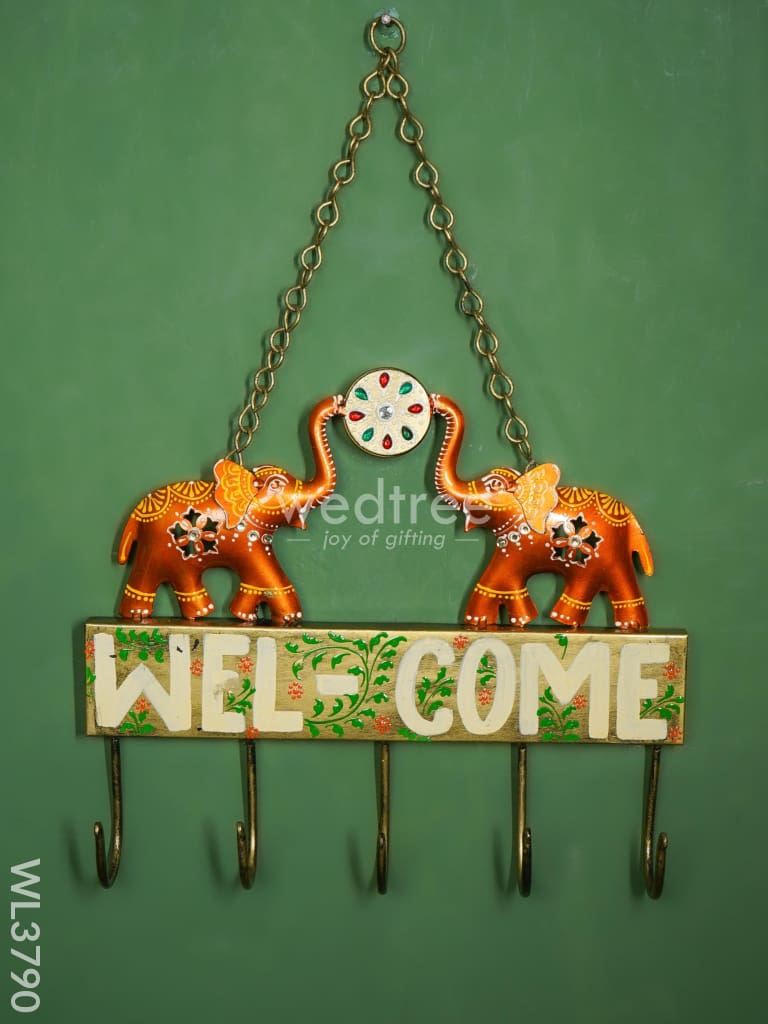 Metal Elephant Wall Hanging Key Hanger - WL3790