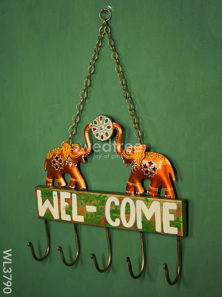 Metal Elephant Wall Hanging Key Hanger - WL3790