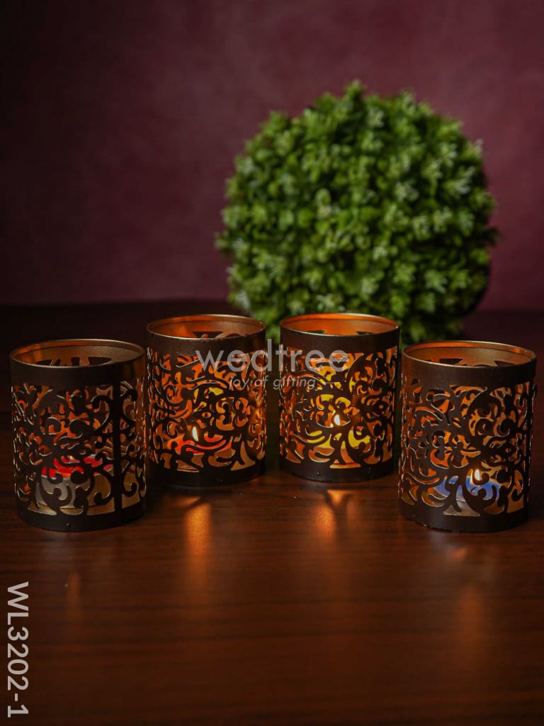 Metal Engraved Votives Set of 4 - WL3202-1