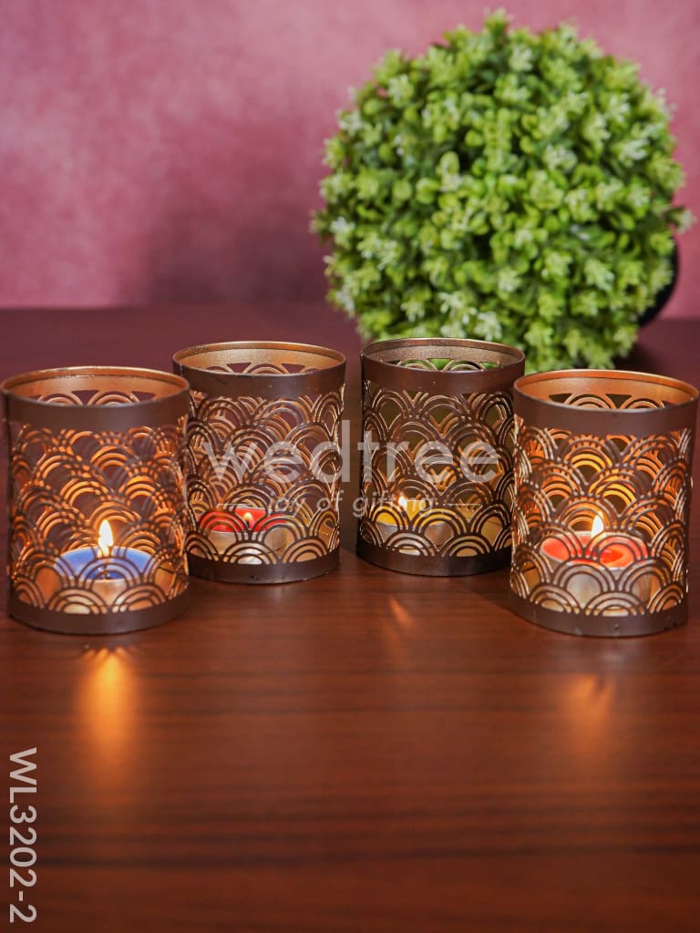 Metal Engraved Votives Set of - 4 - WL3202-2
