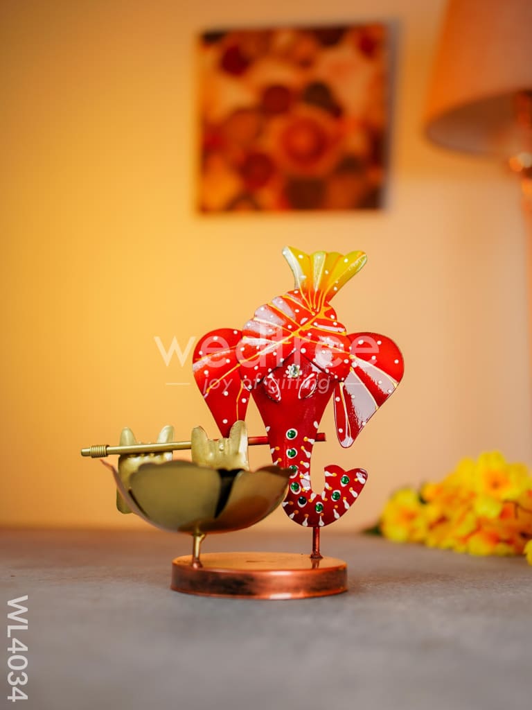 Metal Ganesha T-Light Holder - WL4034
