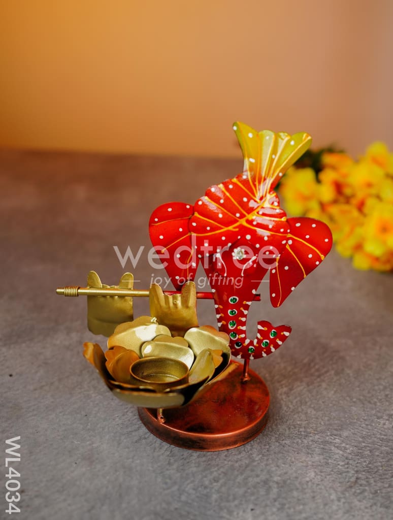 Metal Ganesha T-Light Holder - WL4034