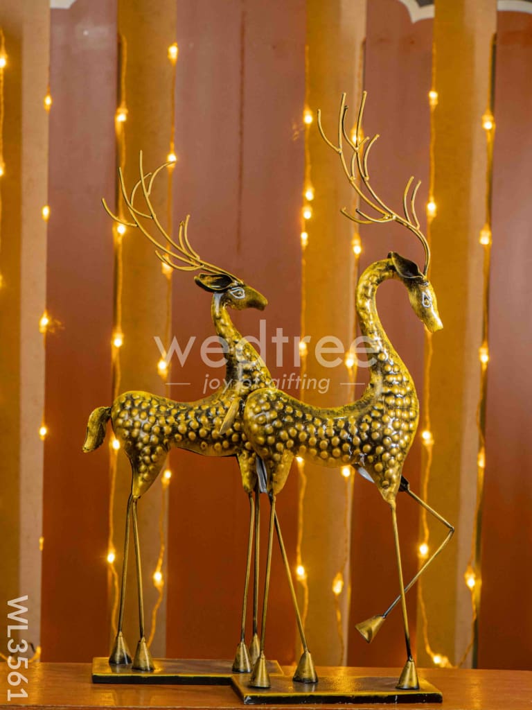 Metal Golden Deer - Set of 2 - WL3561
