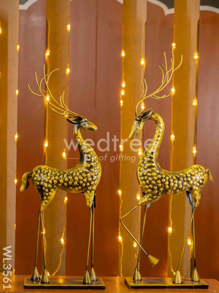 Metal Golden Deer - Set of 2 - WL3561