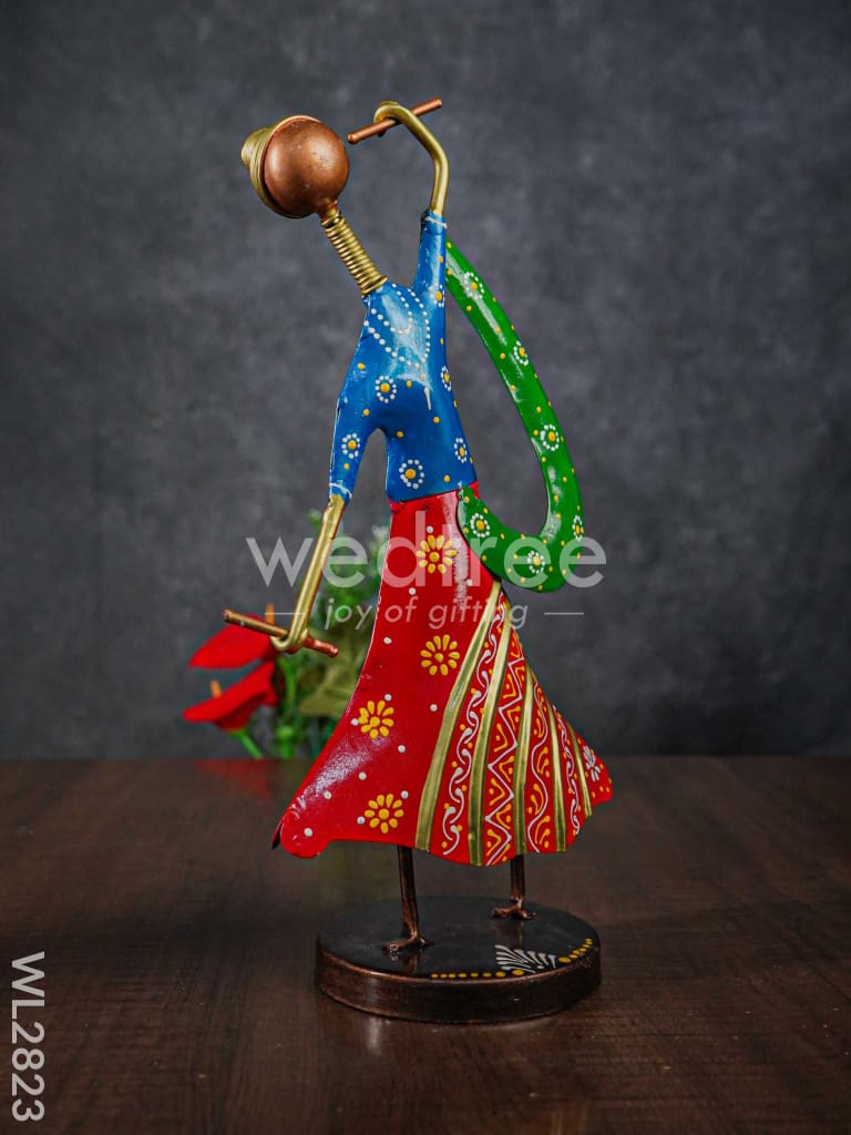Metal Hand Painted Dandiya Dolls - Set of 2 - WL2823