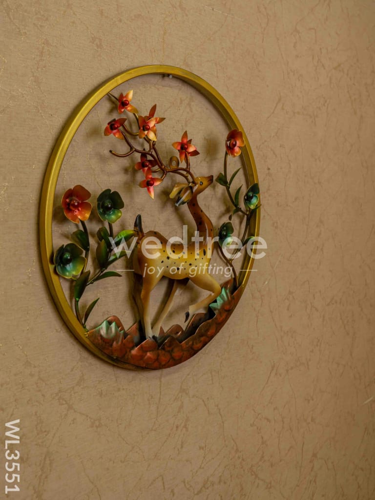 Metal Hand Painted Deer Wall Hanging - WL3551