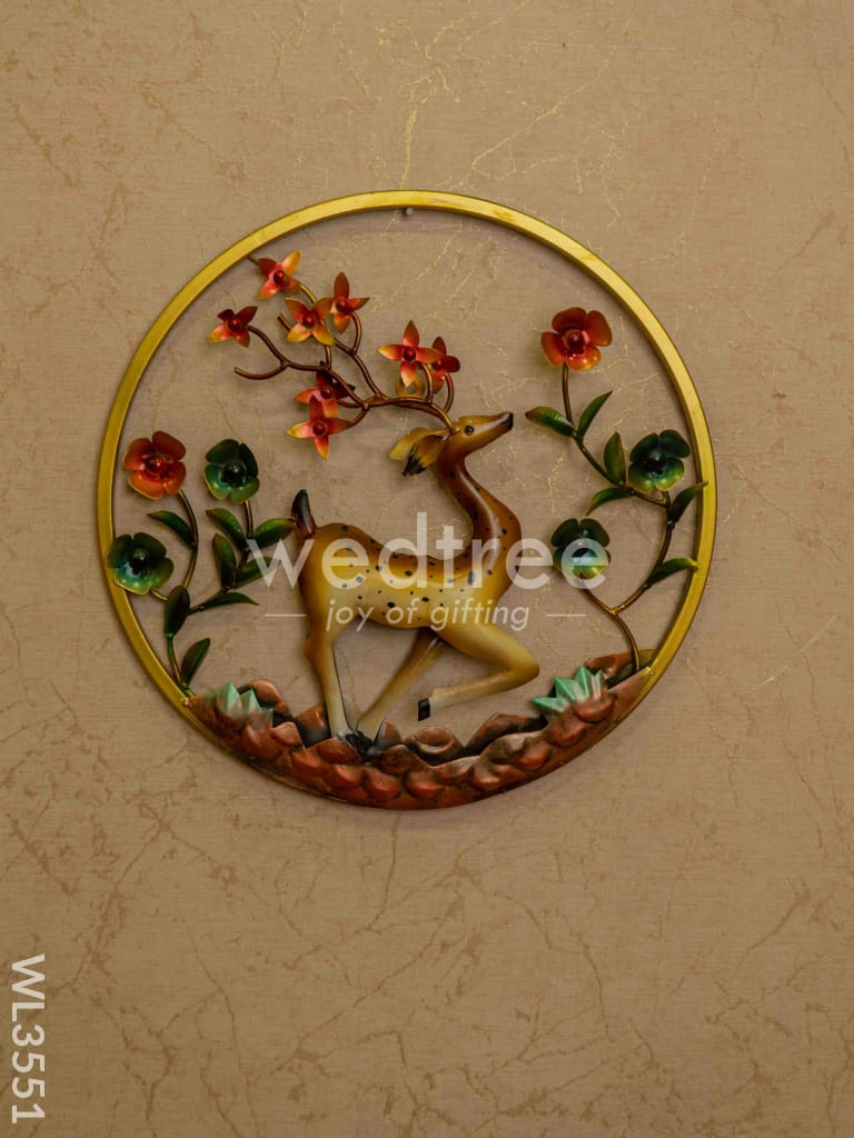 Metal Hand Painted Deer Wall Hanging - WL3551