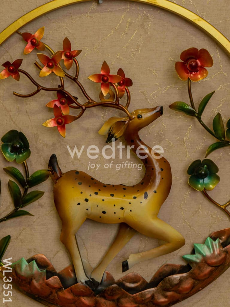Metal Hand Painted Deer Wall Hanging - WL3551