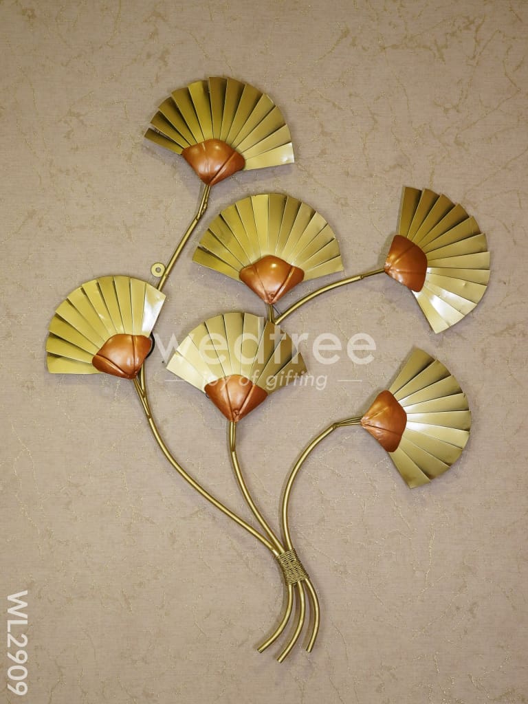 Metal Hand Painted Floral Wall Hanging - WL2909