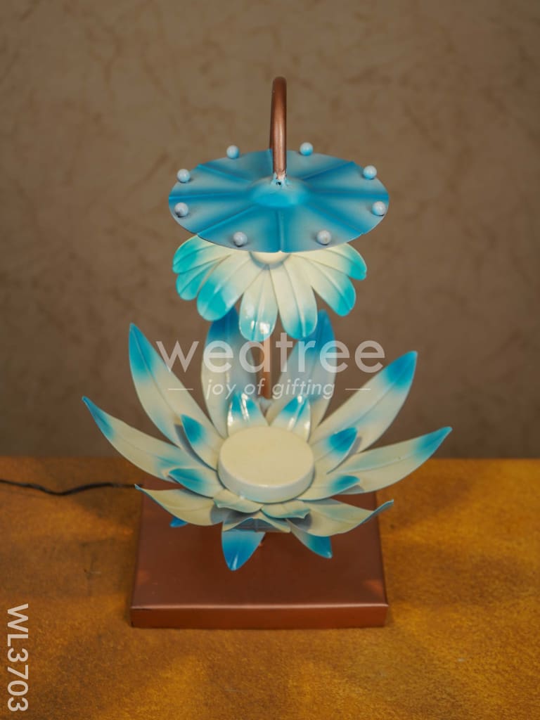 Metal Hand Painted Lotus Lamp - WL3703