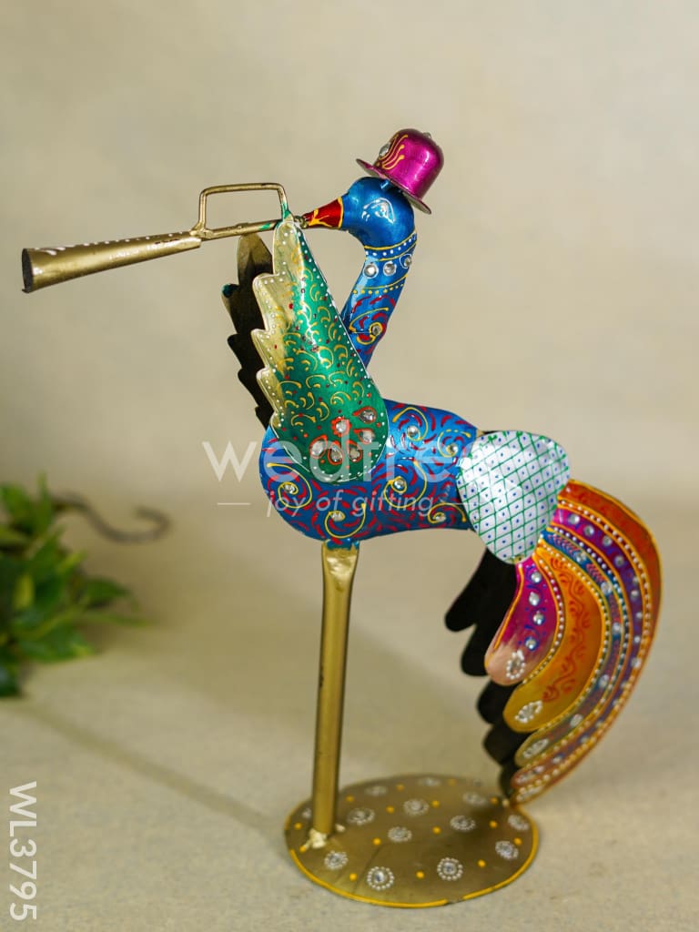 Metal Hand painted Musical Peacock - Set of 3 - WL3795