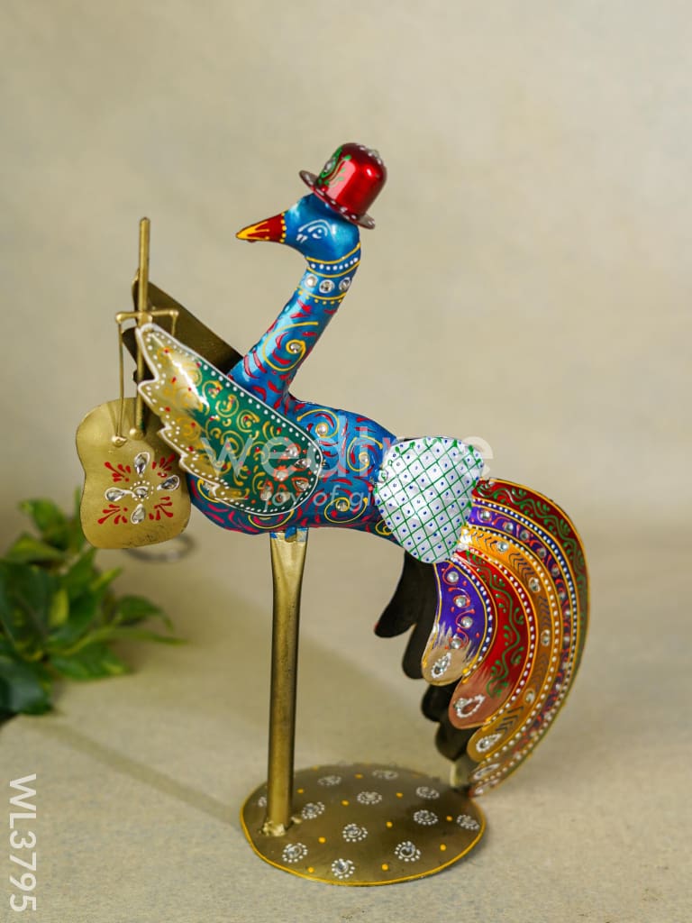 Metal Hand painted Musical Peacock - Set of 3 - WL3795