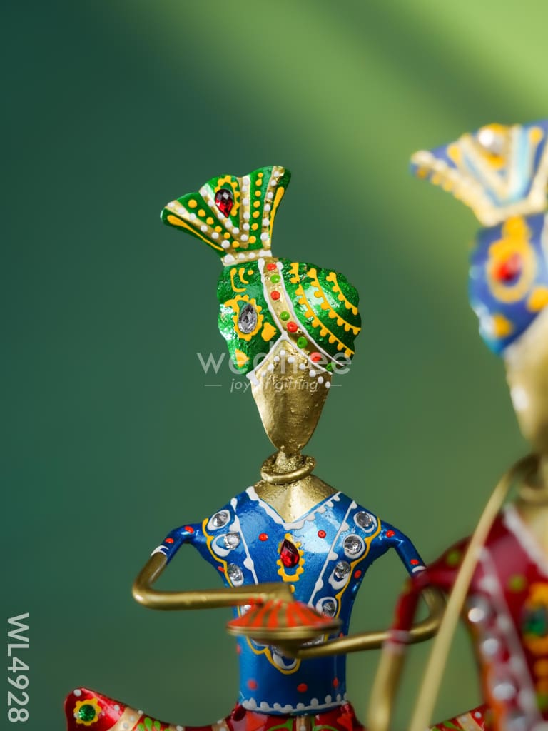 Metal Hand Painted Musicians - Turban Men - Set of 3 - WL4928