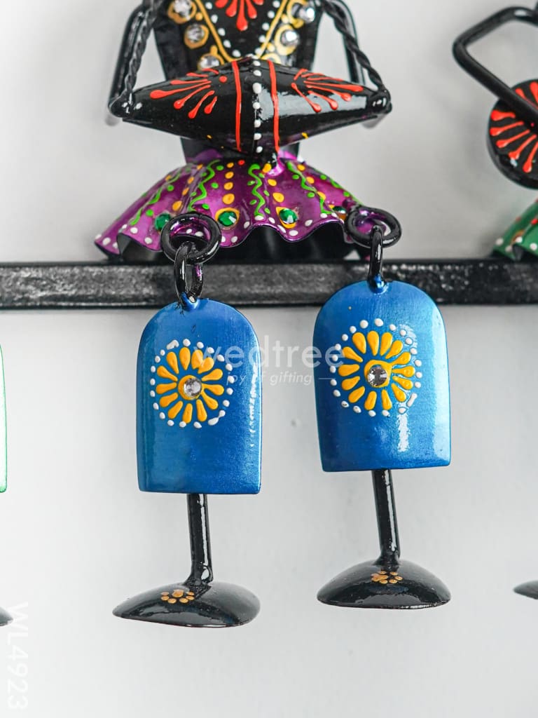 Metal Hand Painted Rajasthani Musicians Wall Hanging - WL4923