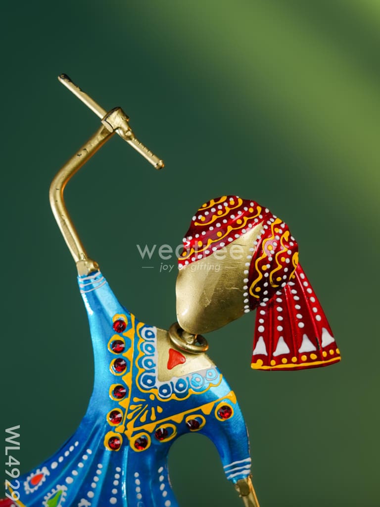 Metal Handpainted Dancing Rajasthani - Set of 2 - WL4929 Metal Decor Showpiece