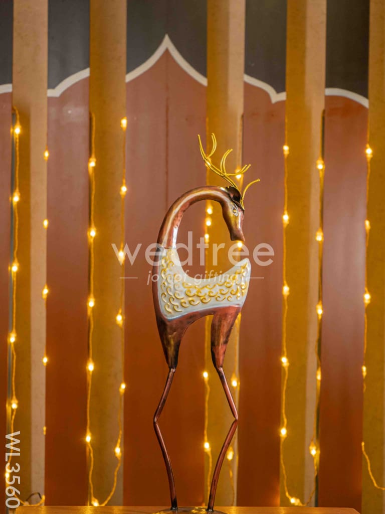 Metal Handpainted Deer Candle Holder - Set of 2 - WL3560